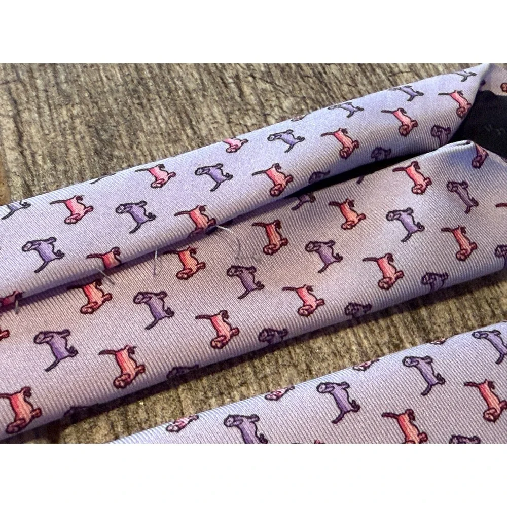 Zadi Andrews Ties 100% Silk Neck Tie Novelty Necktie Weiner Dog Italy‎ Italian